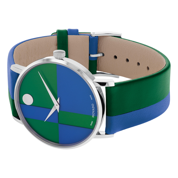 dong ho Carmen Herrera X Movado blue green